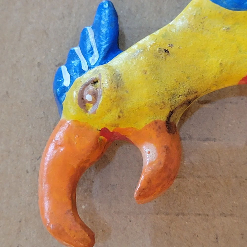 Vintage Cast Iron Parrot Bottle Opener ~ Tiki ~ Tropical ~ Bar Cart ~ Retro